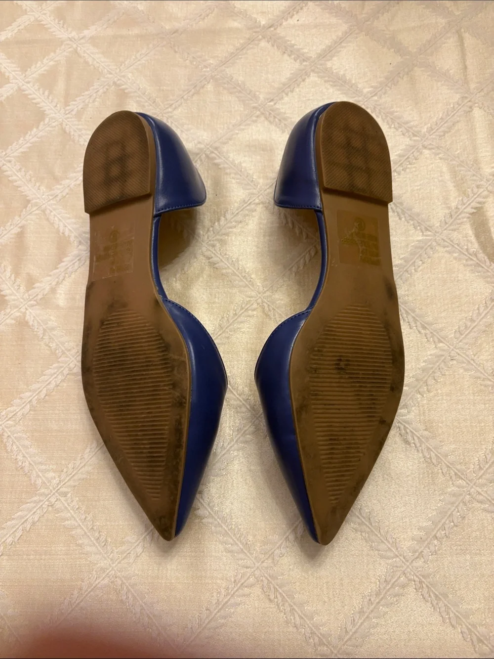 Journee Collection Navy Blue D'Orsay Flats with Tan Insole